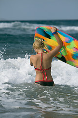 Image showing Body-boarding fun