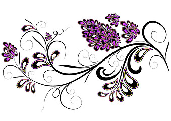 Image showing Decorative branch with lilac flowers