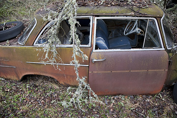 Image showing Abandoned car in nature