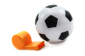 Image showing Football with whistle