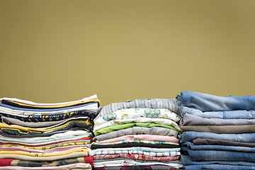 Image showing color stacked clothes