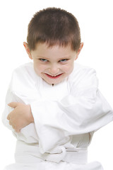 Image showing Little sly karate kid