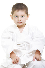 Image showing Serene little karate kid