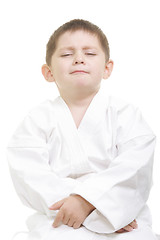Image showing Pompous little karate kid