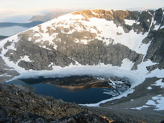 Image showing Glacier lake by Nordvannvågtind