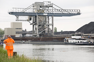 Image showing coal carrier harbor