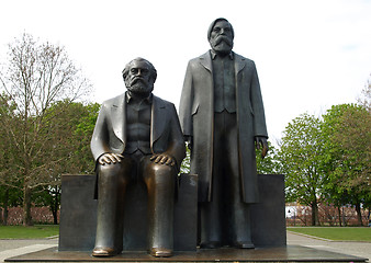 Image showing Marx-Engels Forum statue