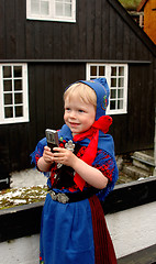 Image showing Toddler texting