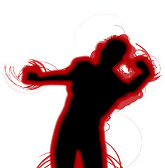 Image showing Fighting Silhouette 