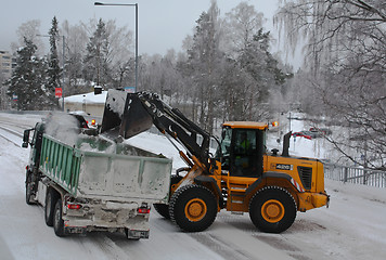 Image showing Clearing snow