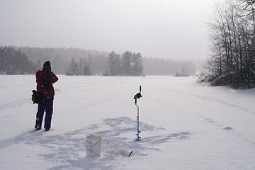 Image showing Photographing the snow