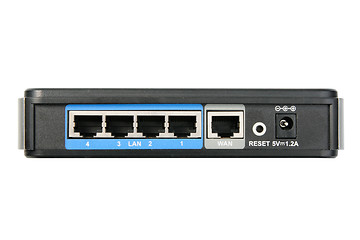 Image showing Back panel of network router.