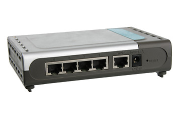 Image showing Back panel of network router.