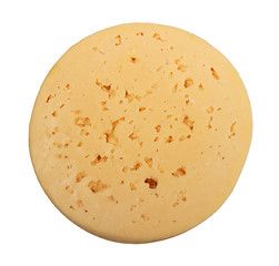 Image showing Yellow cheese of circle form.