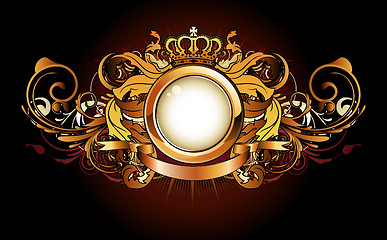 Image showing heraldic golden frame 