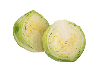 Image showing Two part of green cabbage.