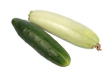Image showing Green cucumber and zucchini.