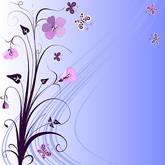 Image showing Decorative blue floral frame