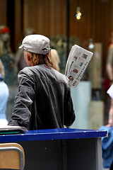 Image showing Newspaper man