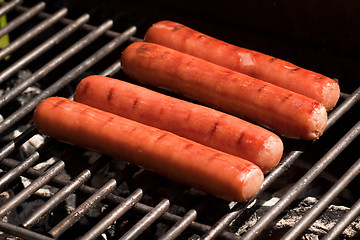 Image showing sausages on grill