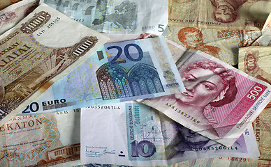 Image showing Euro and legacy currencies