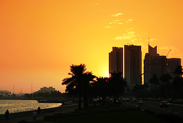 Image showing Doha sunset