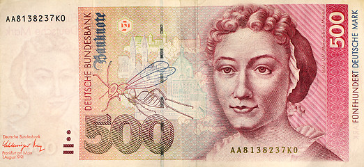 Image showing Five hundred deutsche mark note