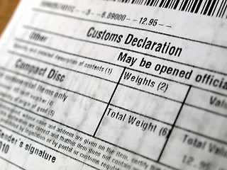 Image showing Customs declaration