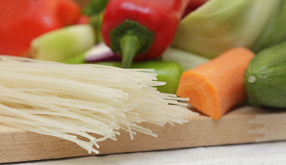 Image showing Pasta and vegetables