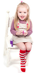 Image showing Little girl and bubbles