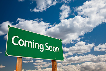 Image showing Coming Soon Green Road Sign