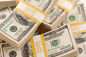 Image showing Stacks of One Hundred Dollar Bills