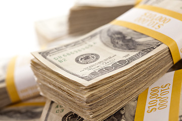 Image showing Stacks of One Hundred Dollar Bills