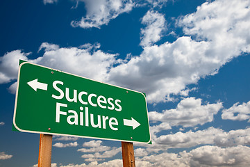 Image showing Success, Failure Green Road Sign