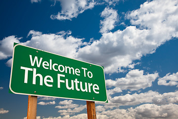 Image showing Welcome To The Future Green Road Sign