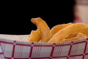 Image showing Close up on Onion Rings