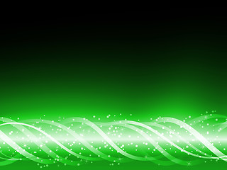 Image showing Green Colorful Glowing Lines Background.