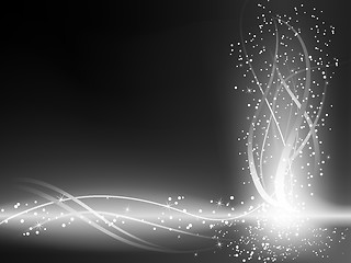 Image showing Black and White Glowing Lines Background.