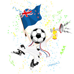 Image showing New Zealand Soccer Fan with Ball Head.