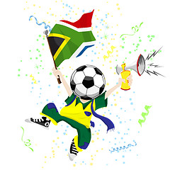 Image showing South Africa Soccer Fan with Ball Head.