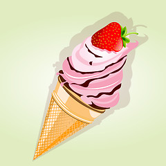 Image showing Icecream with strawberry