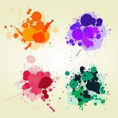 Image showing Colored paint splats background