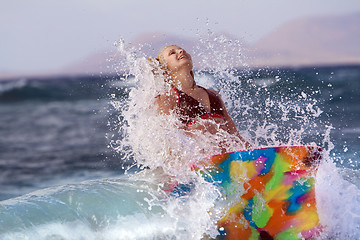 Image showing Body-boarding fun