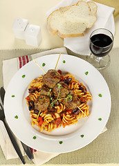 Image showing Meatballs And Pasta