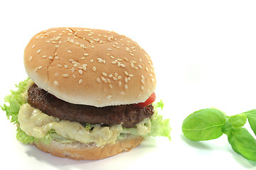 Image showing Hamburger with fresh vegetables