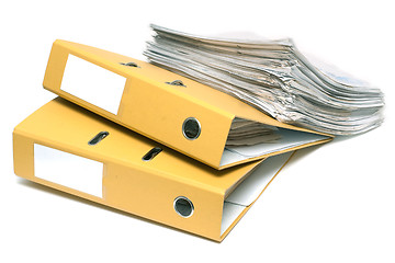 Image showing Two folders and pack of documents