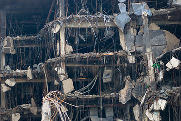 Image showing Shopping mall destroyed by fire