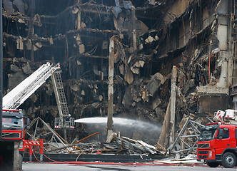 Image showing Burned down shopping mall