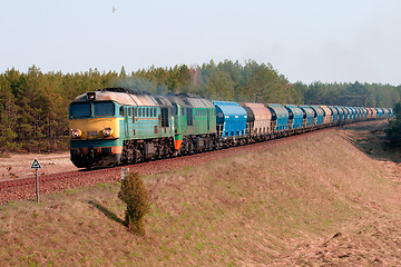 Image showing Freight diesel train