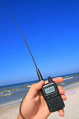 Image showing Walkie talkie in a hand